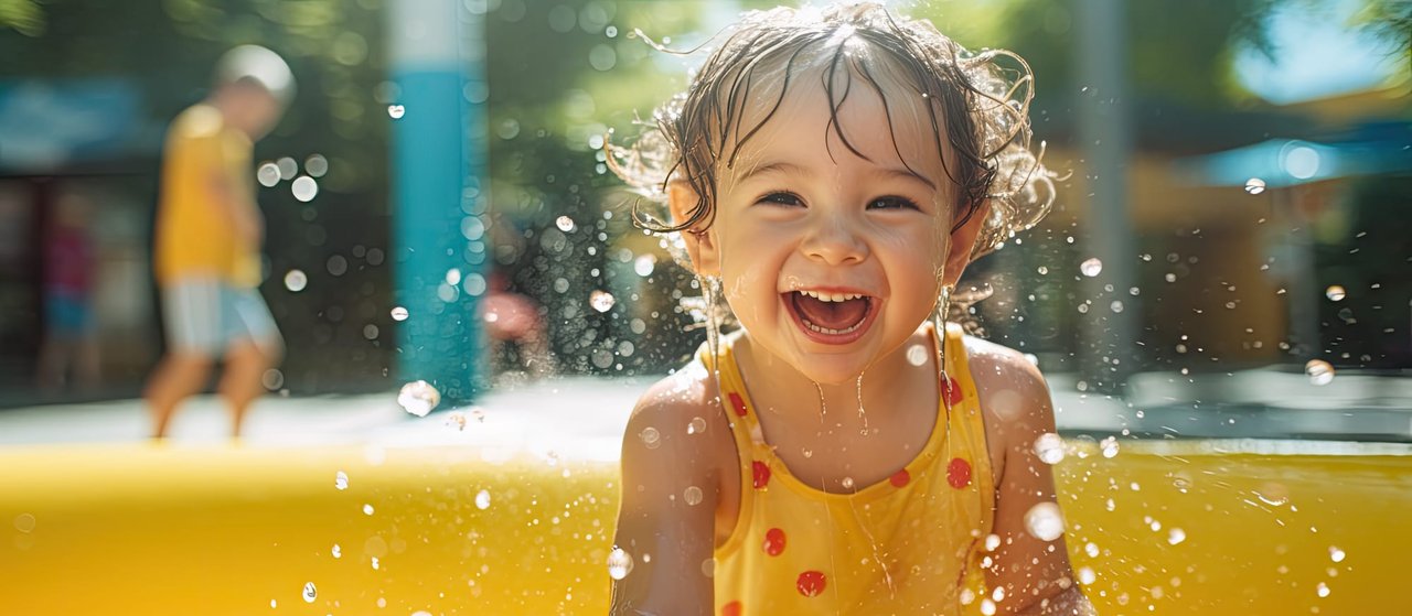 Little girl playing in the sun
