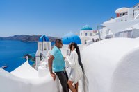 Santorini Flying Dress Photoshoot