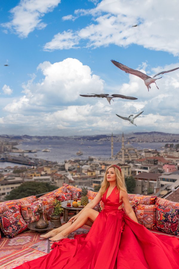Rooftop Flying Dress Photoshoot!